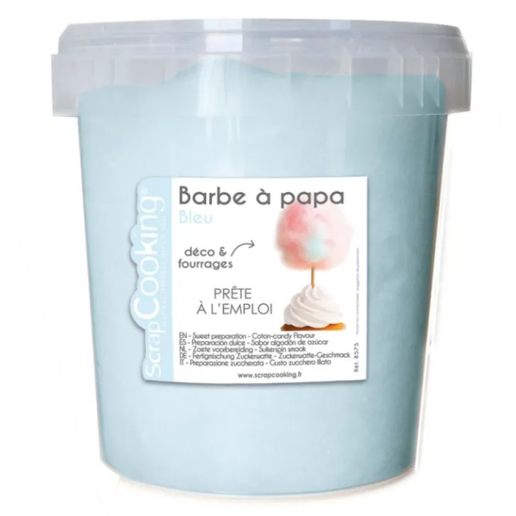 Barbe à papa bleu en pot