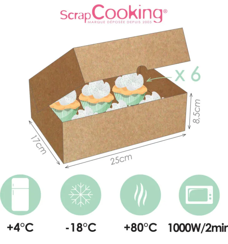 2 boites de transport pour 6 cupcakes