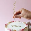 Bougies d'anniversaire torsadées dorées x12