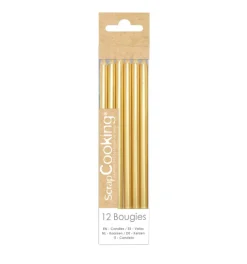 12 bougies longues dorées