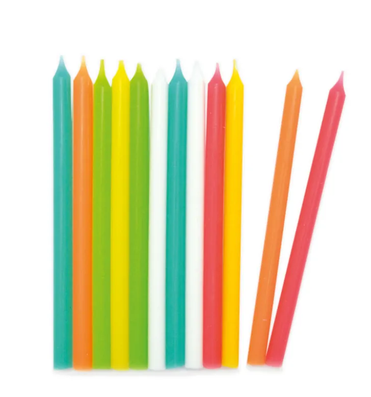 12 bougies longues multicolore