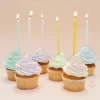 12 bougies longues torsadées pastel