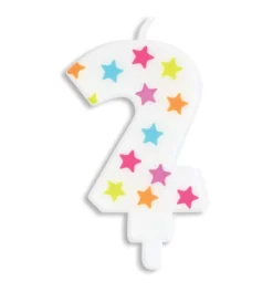 Bougie à étoiles chiffre 2