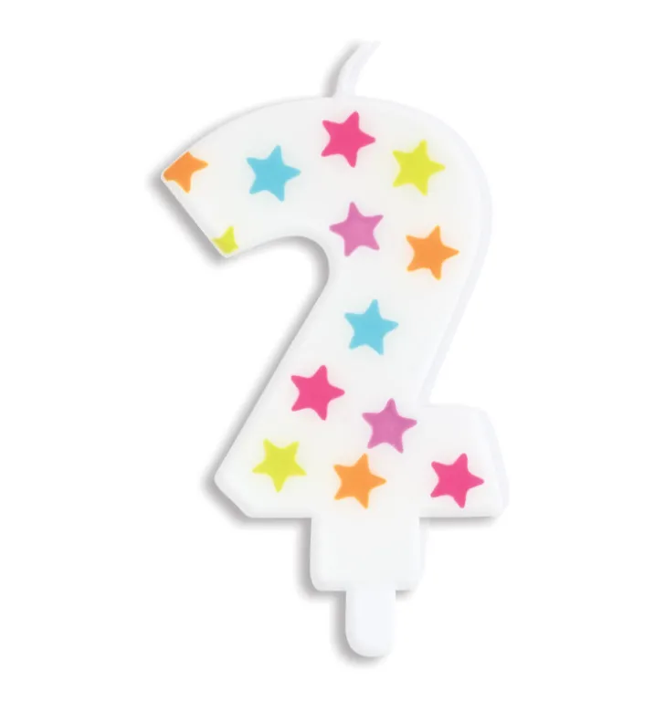 Bougie à étoiles chiffre 2