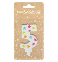 Bougie à étoiles chiffre 5