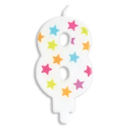 Bougie à étoiles chiffre 8