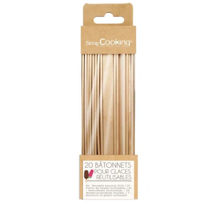 Bâtonnets de glaces en bois x20