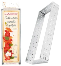 Cadre à tarte perforé extensible inox