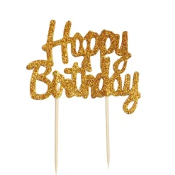 24 Caissettes & 12 cake toppers d'anniversaire Happy birthday