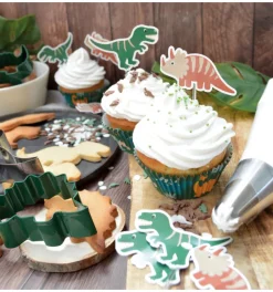 24 caissettes + 24 cake toppers Dino