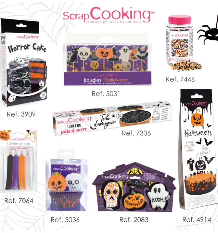 24 caissettes + 24 cake toppers Halloween