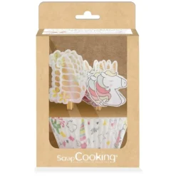 24 caissettes + 24 cake toppers licorne
