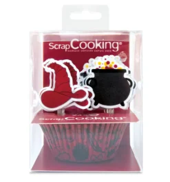 24 Caissettes + cake toppers Sorcier