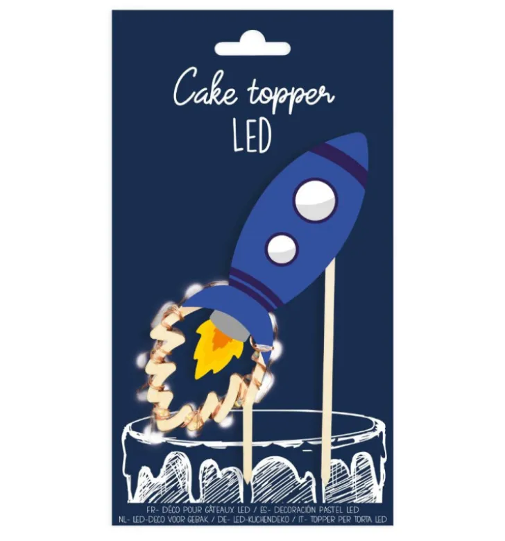 Cake topper led fusée