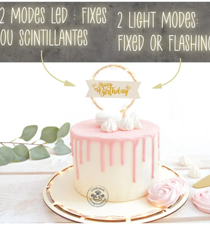 Cake topper led Happy Birthday