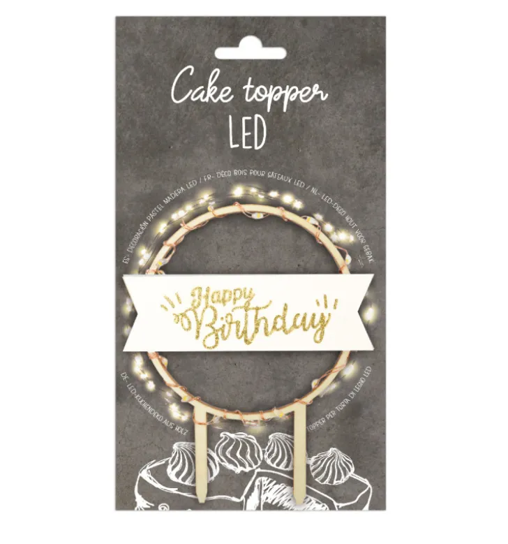 Cake topper led Happy Birthday