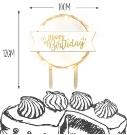 Cake topper led Happy Birthday