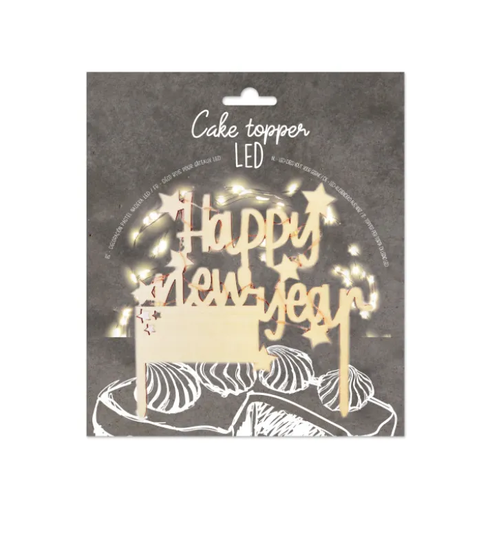 Cake topper led Happy New Year