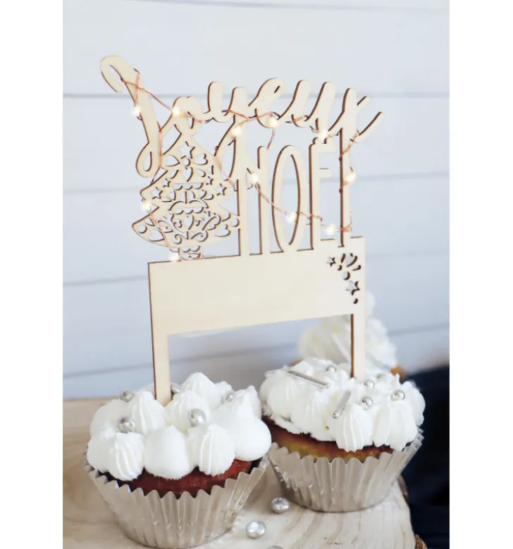Cake topper led Joyeux Noël