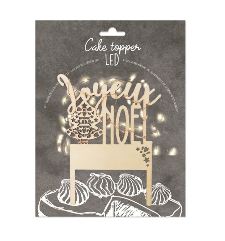 Cake topper led Joyeux Noël