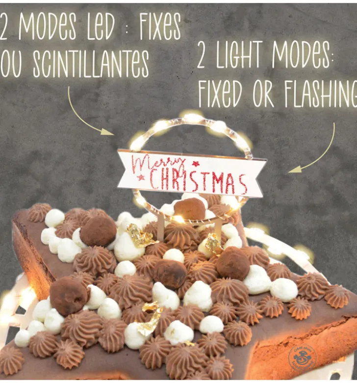 Cake topper led Merry Christmas