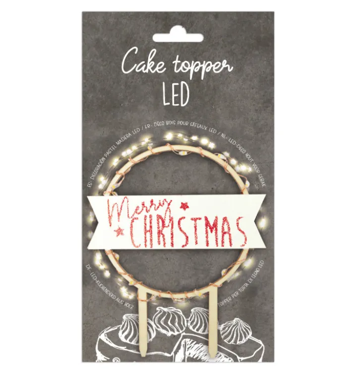 Cake topper led Merry Christmas