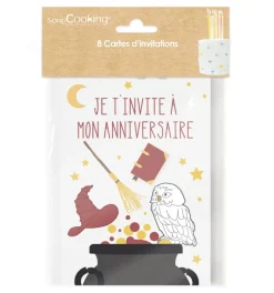 8 cartes d'invitation Sorcier