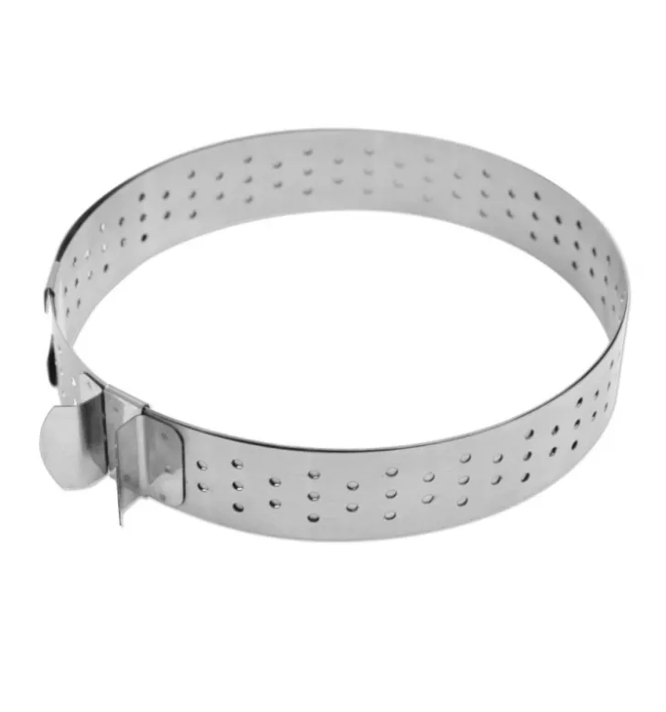 Cercle à tarte perforé extensible inox