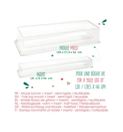 Coffret Bûche de Noël 30 cm - Moule, insert & support