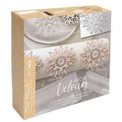 Coffret bûche de Noël effet velours - Moules, accessoires & ingrédients