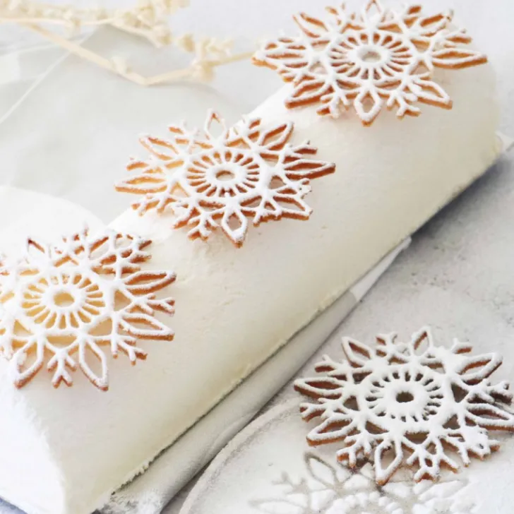 Coffret bûche de Noël effet velours - Moules, accessoires & ingrédients