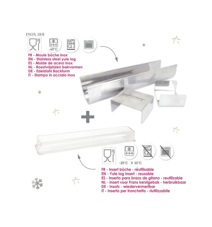 Coffret Bûche de Noël Inox - Moules bûche & Insert