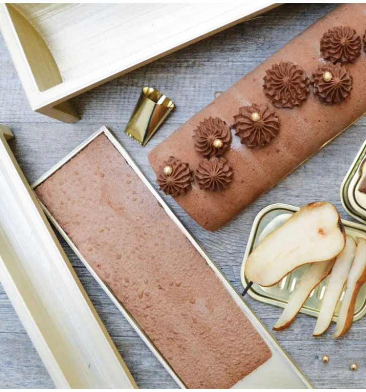 Coffret bûche de Noël - Moules, insert, tapis & recettes