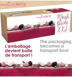 Coffret Bûche de Noël XXL - Moule Inox & feuilles rhodoïd