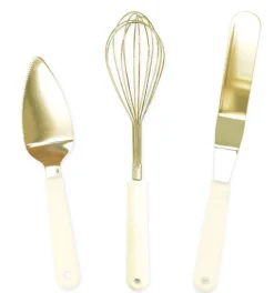 Coffret 3 ustensiles dorés