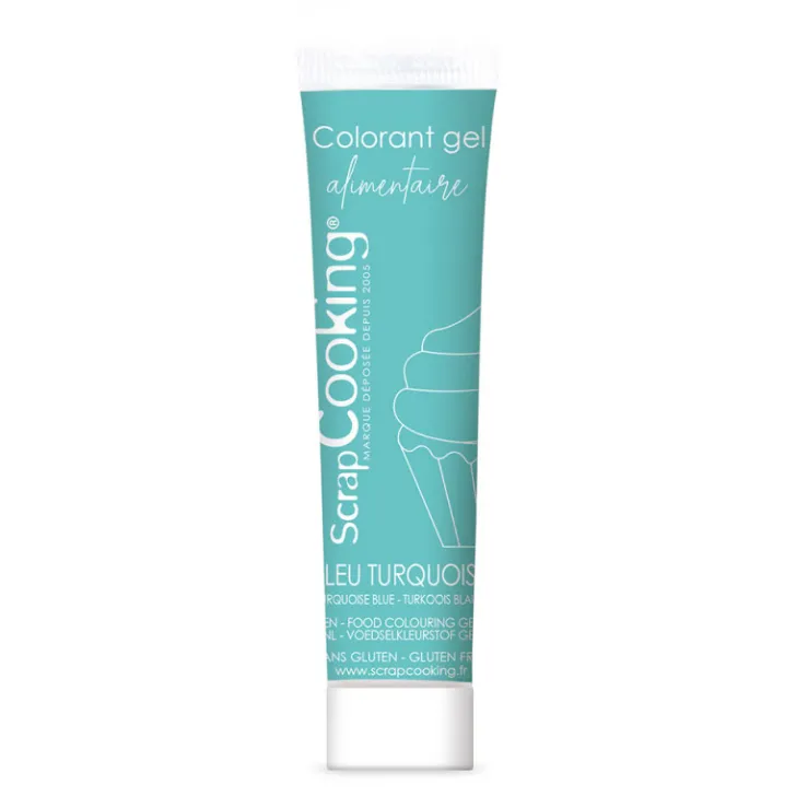 Colorant gel alimentaire bleu turquoise 20 gr