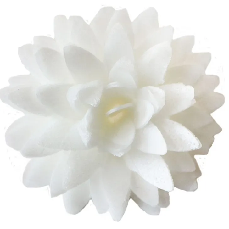 Décors azyme fleurs dahlias blanches x5