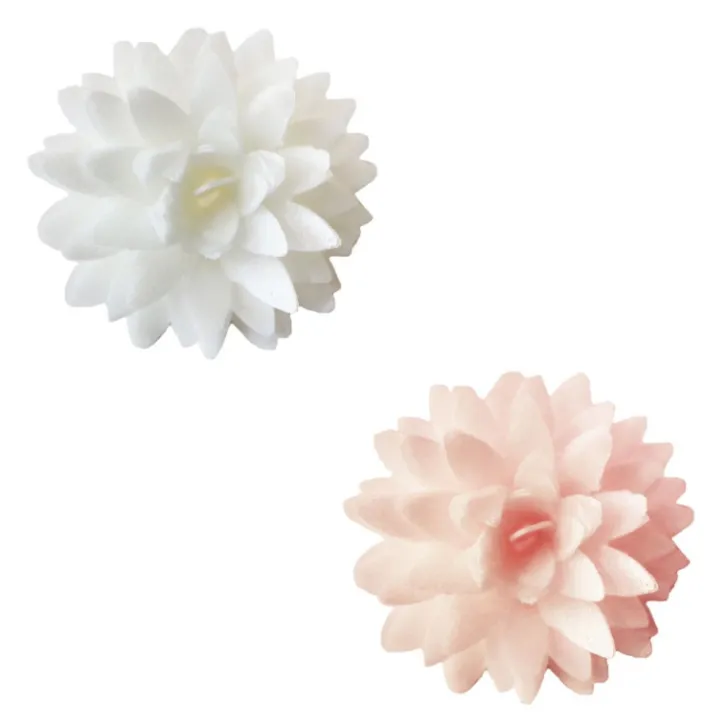 Décors azyme Fleurs dahlias blanches et roses pastel x5