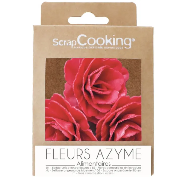 Décors azyme roses royales rouges x3