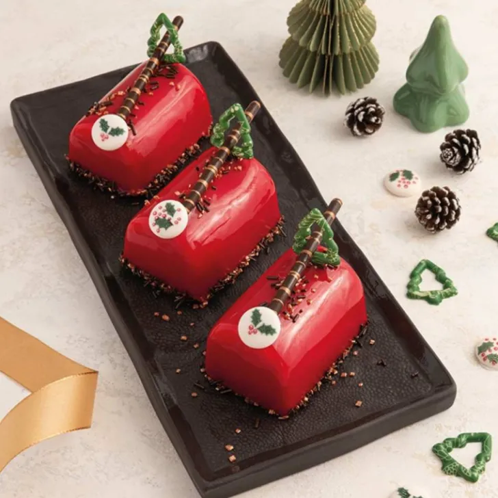 Décors en sucre Noël pastilles de houx x24 pièces