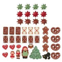 Décors en sucre pour maison en pain d'épices x41 pièces