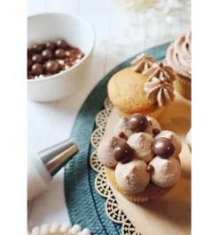 Décors perles chocolat lait et doré 50g