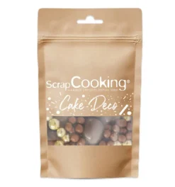 Décors perles chocolat lait et doré 50g