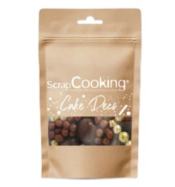 Décors perles chocolat noir et doré 50g