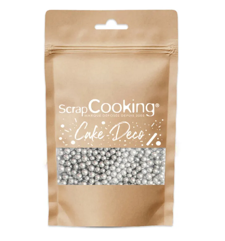Décors sucrés perles argentés 55g