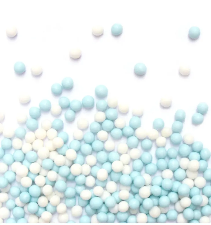 Décors sucrés perles blanc/bleu 55g