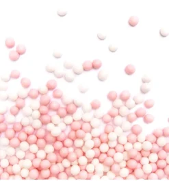 Décors sucrés perles blanc/rose 55g