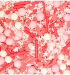 Décors sucrés rose mix rods & cœurs 70g
