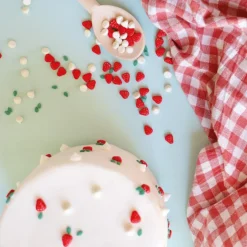 Décors sucrés tarte aux fraises meringuée 30g