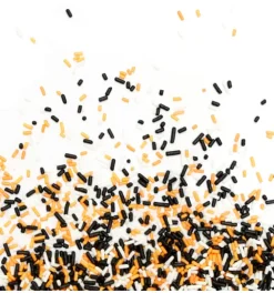 Décors sucrés vermicelles orange/noir/blanc 80g